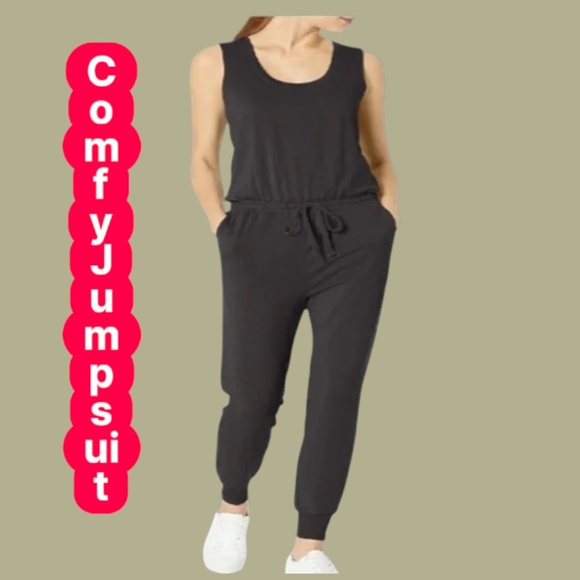 Amazon Essentials womens Studio Terry Fleece Jumpsuit Large - Picture 1 of 5